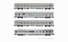 Arnold HN4499 - N - 4-tlg. Set Personenwagen Mistral 69 / Jules Verne, SNCF, Ep. IV